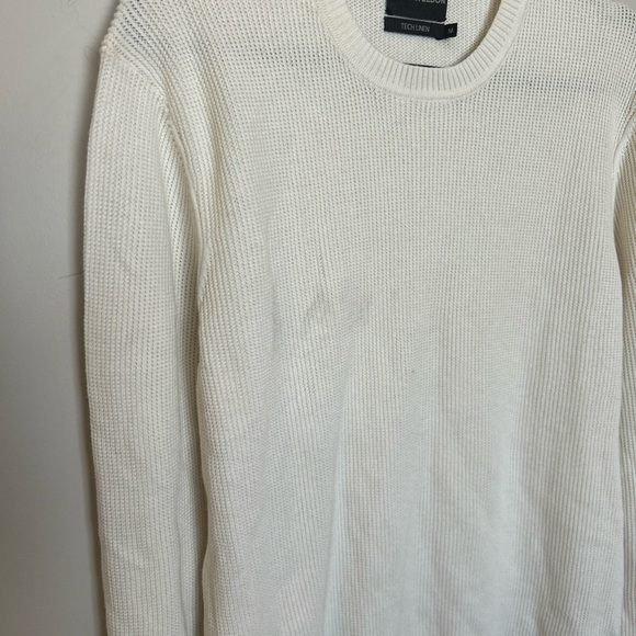 Men’s Mack Weldon Tech Linen Sweater, Ivory, Medium - Picture 3 of 8